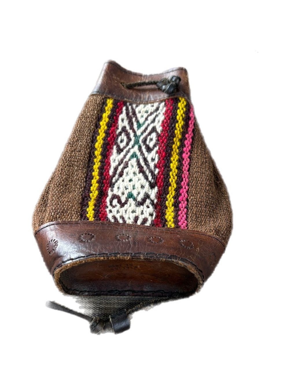 Handwoven Brown & Multicolor Boho Crossbody Bag
